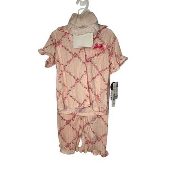 Nicole Miller Floral Lattice 3 PC Pointelle Sleep Set Pajamas 4T NEW - Picture 1 of 7